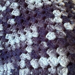 Blue Ombre Crochet Granny Square Throw Blanket 28x28 Lap Blanket